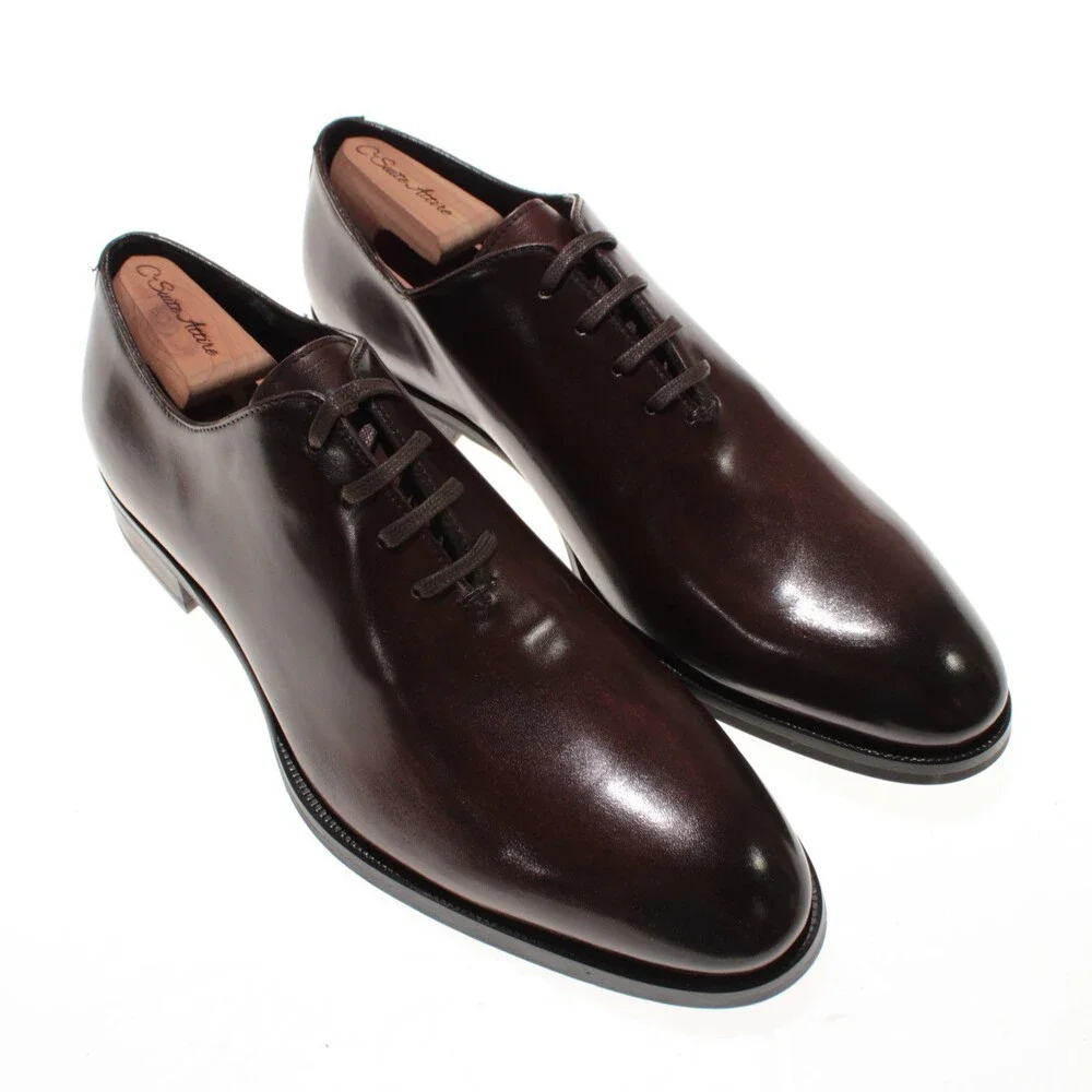 Pastori NWD Lace Up Oxford Dress Shoes Size 9 US in Brown Leather Made in Italy